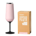 Huski Champagne Flute | NEW | Award-winning Design with Detachable Stem | Premium Stainless Steel Champagne Glass with Lid | Triple Insulated Tumbler | 8oz Capacity | Great Gift (Powder Pink)