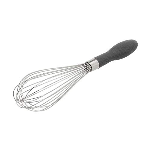 Amazon Basics Stainless Steel Wire Whisk Set for Cooking, Different Sizes, Easy to Hold Ergonomic Handle, 3 Piece, Black/Silver