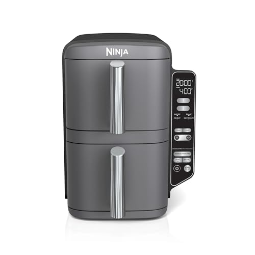 Ninja SL400 DoubleStack XL 2-Basket Air Fryer, 10 QT, Cooks 4 Foods at Once, Compact Design