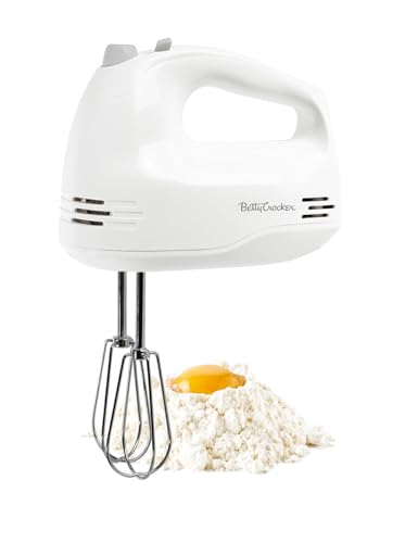 Betty Crocker 5-Speed Hand Mixer, 150 Watts Power, BC-4203WT, White