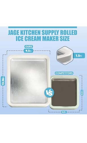 Extra Large Rolled Ice Cream Maker (14"x10") - Make Instant IceCream w/the Family - Manual Roll Your Own IceCream - Roll Ice Cream Tray