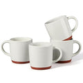 E-far Ceramic Coffee Mug Set of 4, 12oz Stoneware Coffee Cup with Handle, Porcelain Tea Cups, Modern Farmhouse Latte Mug Gift Set for Women & Men, Microwave Safe, Speckled White