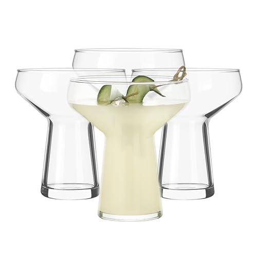 Libbey Stemless Margarita Glasses Set of 4, Classic, Lightweight Mixed Cocktail Glasses Set, Large Margarita Glass Set for Cinco de Mayo, Parties