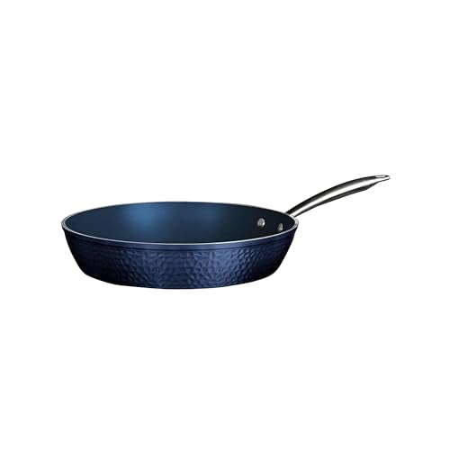 Orgreenic Sapphire Blue Hammered Nonstick Frying Pan, 12 Inch, Diamond Granite Ceramic Coating, PTFE PFOA PFOS