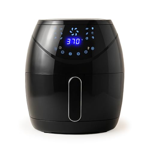 Air Fryer 6.5 QT Extra Hot Air Fryer for Crispy Cooking Bake Roast Nonstick High Gloss Black Finish Perfect for Healthy