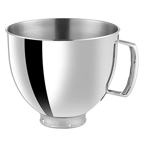 5 QT Stainless Steel Mixer Bowl Compatible With KITCHENAID TILT-HEAD STAND MIXERS 4.5-Quart (4.3 L) And 5-Quart (4.7 L)