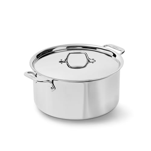 All-Clad D3 Stainless Steel 8 Quart Stockpot Covered- Made in the USA- The Original Bonded Professional Cookware- Oven Safe