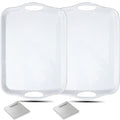 KAQAHIDO Large Melamine Serving Trays for Eating, 17.5’’ x 12’’ Serve Platter for Appetizer, Charcuterie, Food, Snack, Cupcakes, Dessert, BPA-Free, Dishwasher Safe Tray, Set of 2, White