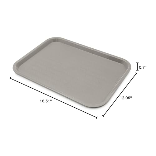 Carlisle FoodService Products Café Cafeteria Tray, Fast Food Tray for Restaurant or Commercial Use, 12" x 16", 1 Count, Gray