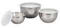 Le Creuset Set of 3 Nested Mixing Bowls w/Nonslip Silicone Base & Plastic Air Tight Lids