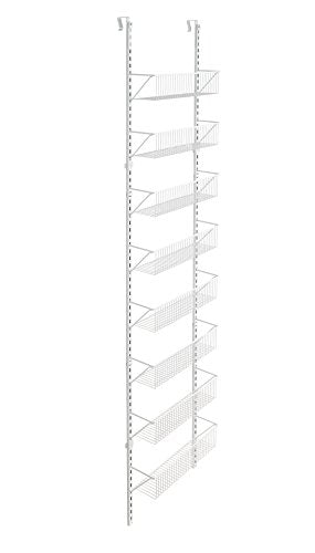 ClosetMaid 97535 Wall or Door Adjustable (8) Basket Organizer, 6.614-Inch D x 77.165-Inch H x 17.992-Inch W, White