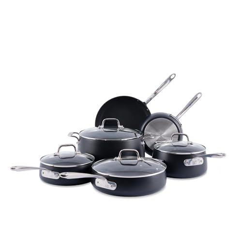 All-Clad HA1 Expert Hard Anodized Nonstick Cookware Set (10 Piece) Pots, Frying Pans