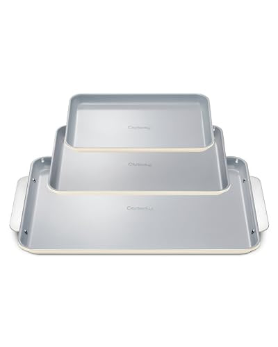 Caraway Non-Stick Ceramic Baking Sheet Trio, Naturally Slick Ceramic Coating, Non-Toxic, PTFE & PFOA Free, 18 x 13"