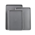 GoodCook Everyday Nonstick Baking Sheet Set, 3 Pack Includes Small (13×9) Medium (15×1) and Large (17×11) Pans Carbon Steel Construction Cookie Sheets Bakeware Set, Gray