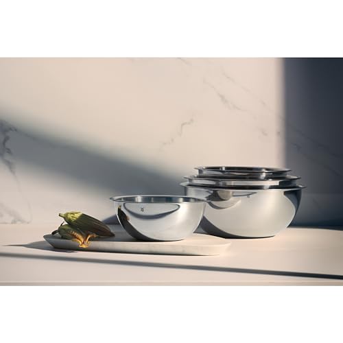 WMF 645709990 Gourmet Bowl Set for Kitchen 4-Piece, Cromargan Stainless Steel, Multifunctional, Mixing Bowl, Serving Bowl, Stackable