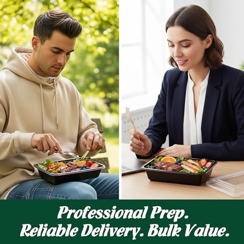 32oz 100 Pack(200 Piece) Meal Prep Containers Reusable Sturdy Food Storage Containers with Lids Microwave,Freezer,Dishwasher Safe Leakproof Airtight Plastic Bento Lunch Boxes for To Go Take Out - My Kitchen Products