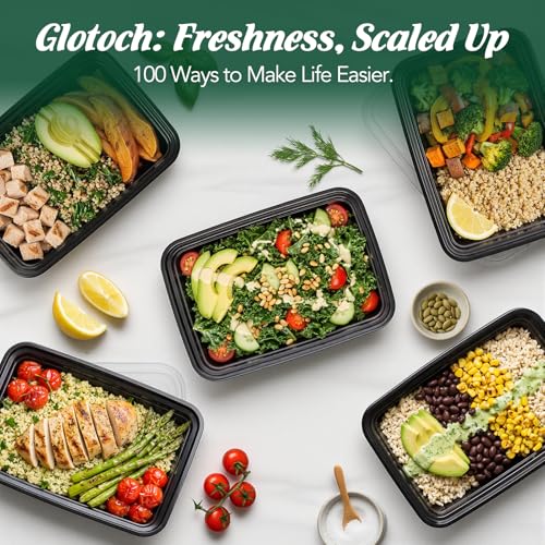 32oz 100 Pack(200 Piece) Meal Prep Containers Reusable Sturdy Food Storage Containers with Lids Microwave,Freezer,Dishwasher Safe Leakproof Airtight Plastic Bento Lunch Boxes for To Go Take Out - My Kitchen Products