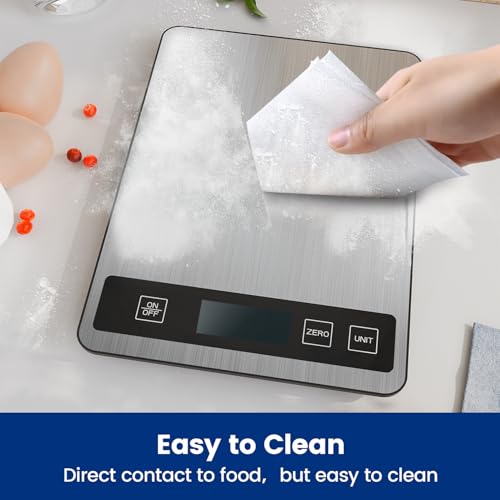 【33 lb & USB Rechargeable】 Digital Kitchen Food Scale Kitchen Scale, Stainless Steel Digital Weight Grams and Oz, Baking and Cooking, 0.1oz/1g Precise, 6 Weight Units (B1) - My Kitchen Products