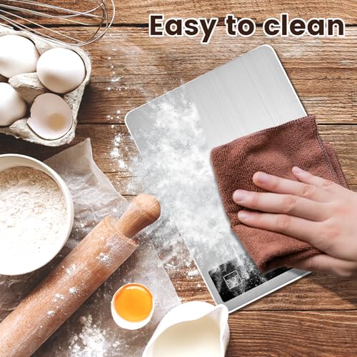 33lb Food Scale, Digital Kitchen Scale Batteries and USB Charging,1g/0.05oz Precise Graduation, Waterproof Stainless Steel with LCD Display Weight Grams and oz for Cooking Baking (Stainless Steel) - My Kitchen Products