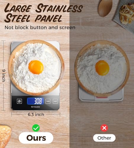 33lb Food Scale, NASA-Grade Digital Kitchen Scale, Precisely Measures Grams and Ounces for Baking and Cooking, Waterproof Tempered Glass & Stainless Steel Platform - My Kitchen Products