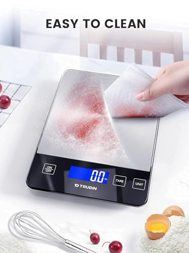 33lb Food Scale, NASA-Grade Digital Kitchen Scale, Precisely Measures Grams and Ounces for Baking and Cooking, Waterproof Tempered Glass & Stainless Steel Platform - My Kitchen Products