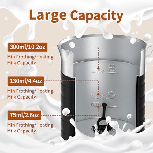 4 In 1 Electric Milk Frother Steamer - Hot and Cold Coffee Foam Froth Maker 350ml/12oz, Automatic Milk Warmer Foamer for Latte, Cappuccinos, Macchiato, Chocolate - My Kitchen Products