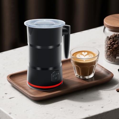 4 in 1 Electric Milk Frother, Steamer with Warming function, Automatic Hot and Cold Milk Frother, Coffee Frother, Latte, Hot Chocolate, Macchiato, Cappuccino (Black) - My Kitchen Products