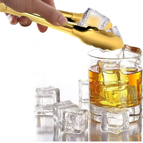 4 Pack Gold Serving Tongs XEVOM Buffet Tongs Serving Utensils Salad Tongs Stainless Steel Gold Plated Buffet Serving Tongs,9 Inch - My Kitchen Products