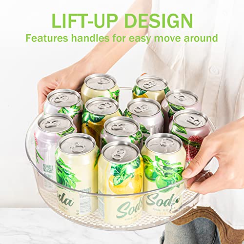 4 Pack Lazy Susan Organizer with Non-Skid Liners, 12-inch Spinning Turntable with Handle, Spice and Refrigerator Organizers, Pantry Organizers and Storage, Round - My Kitchen Products