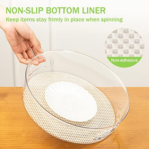 4 Pack Lazy Susan Organizer with Non-Skid Liners, 12-inch Spinning Turntable with Handle, Spice and Refrigerator Organizers, Pantry Organizers and Storage, Round - My Kitchen Products