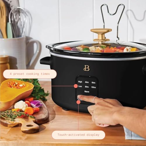 4-Qt Digital Slow Cooker with Smart Touch Screen, Removable Pot, Timer Presets, Ideal for Small Families - My Kitchen Products