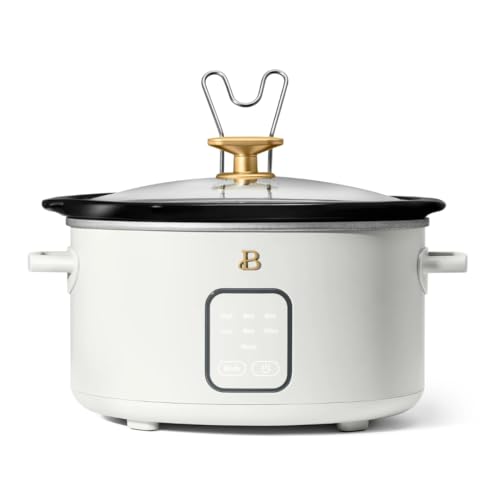 4-Quart Slow Cooker with Touch-Activated Display, Programmable Digital Controls, Removable Non-Stick Pot, Keep Warm Function (White Icing) - My Kitchen Products
