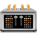 4 Slice Toaster Touch Screen, Stainless Steel Toasters Digital Timer, Dual Control Panel Toasters, 8 Shade Settings 6 Bread Types for Bagel, Cancel, Defrost 1650W - My Kitchen Products