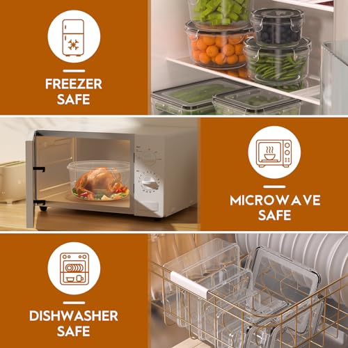 40 PCS Food Storage Containers with Lids Airtight (20 Containers & 20 Lids), Leak proof Meal Prep Container Set for Kitchen Storage, BPA-free, PVC-free Plastic, Microwave/Dishwasher Safe, Labels & Pen - My Kitchen Products
