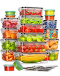 40 Piece Food Storage Containers with Lids(20 Containers & 20 Lids), BPA-Free Plastic Food Containers for Kitchen Storage and Organization, Leak Proof Meal Prep Container, Includes Labels & Pen - My Kitchen Products