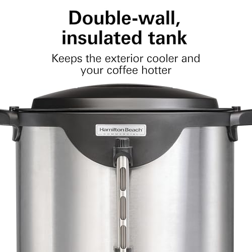 Hamilton Beach Commercial 100 Cup Stainless Steel Coffee Urn (HCU100S), Double Wall, 120V