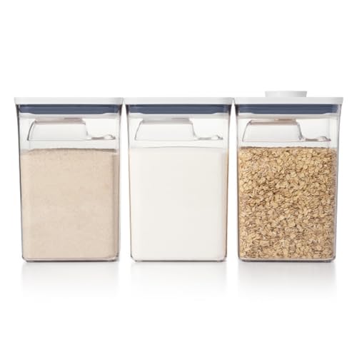 OXO New Good Grips 6‑Piece POP Container Bulk Set, Stackable with Attached ½ Cup Scoops, Panty Organization and Storage