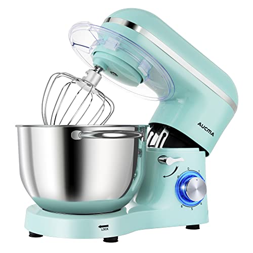 Aucma Stand Mixer,6.5-QT 660W 6-Speed Tilt-Head Food Mixer, Kitchen Electric Mixer with Dough Hook, Wire Whip & Beater