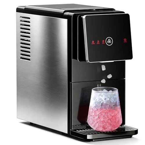 Antarctic Star Nugget Ice Maker Countertop, 33 Lbs/24H, Automatic Ice Dispenser, Self-Cleaning Portable Ice Machine, 1.8L Water Tank, Touch Screen & Auto Ice Drop, for Home/Office/Kitchen