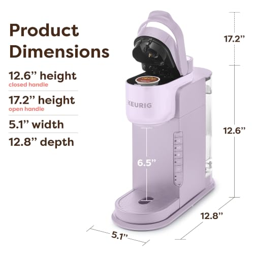Keurig K-Express Single Serve K-Cup Pod Coffee Maker, 3 Brew Sizes, Strong Button Feature, 42oz Removable Reservoir, Lavender