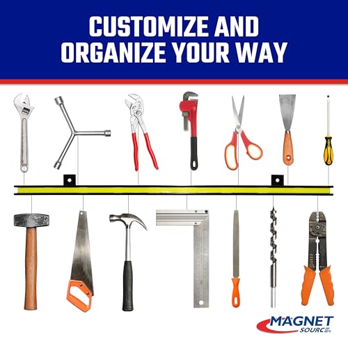 Master Magnetics 24" Magnetic Bar Tool Organizer - Easy to Install Magnet Storage Holder for House, Garage, Shed, or Job Site - Black Powder Coat