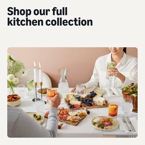 Amazon Basics Glazed Stoneware Dinnerware Set, Ceramic, Dishwasher-Safe, Freezer-Safe, 4 Full Place Settings, 12-Piece, Ivory