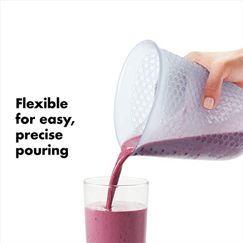 OXO Good Grips 4-Cup Squeeze & Pour Silicone Measuring Cup with Stay-Cool Pattern