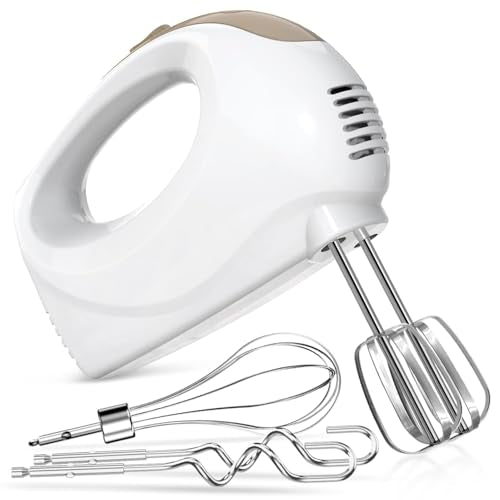 Showvigor Electric Hand Mixer, 5-Speed Handheld Mixer with Stainless Steel Whisk & Beaters, Lightweight Portable Kitchen Mixer for Baking, Mixing, and Cooking