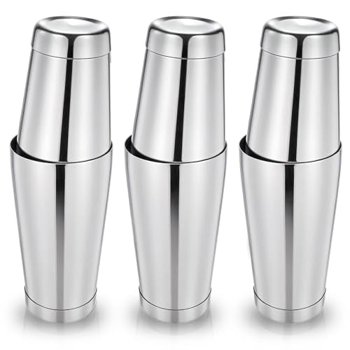 Giantree 6 Pcs Cocktail Shakers, Professional Boston Bar Shaker Set, Stainless Steel Cocktail Shaker Set for Bartenders, Essential Bar Tools Shakers Bartending, 20 Oz, 24 oz