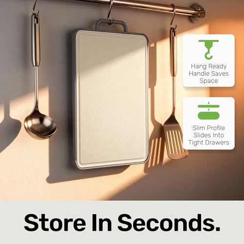 Chopzilla XL Titanium Cutting Board, Food Safe Double Sided PP and Titanium Cutting Boards for Kitchen with Etched-In Ruler for Meats, Vegetable Chopping, Dishwasher Safe - 15.75" x 10.5" (1 Pk)