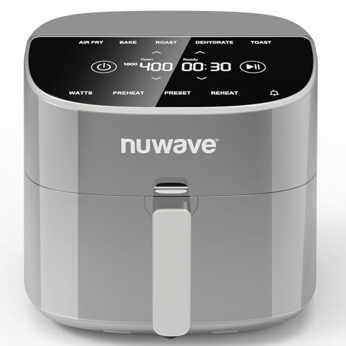 Nuwave Brio Plus 8 Qt Air Fryer, PFAS Free, New & Improved, Digital Touch Screen, Cool White