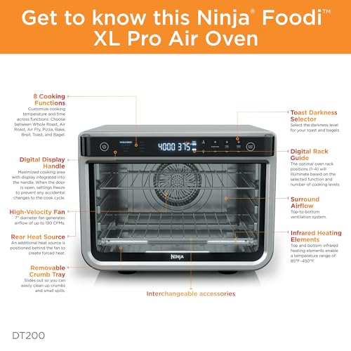 Ninja-DT200-Foodi-8-in-1-XL Pro Air Fry Oven Large Countertop Convection Oven (Renewed)