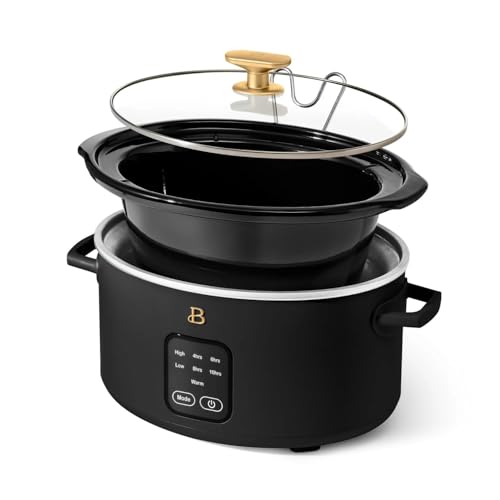 4-Qt Digital Slow Cooker with Smart Touch Screen, Removable Pot, Timer Presets, Ideal for Small Families
