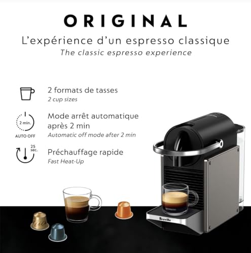 Nespresso Pixie Original Espresso Machine by Breville, Titan